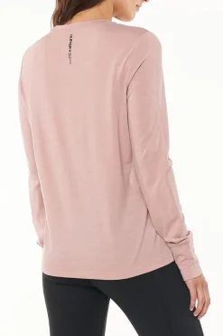 MERINO LS LANEWAY TEE DUSKY PINK