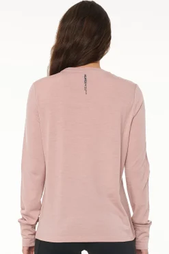 MERINO LS LANEWAY TEE DUSKY PINK