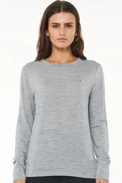 MERINO LS LANEWAY TEE GREY MARLE