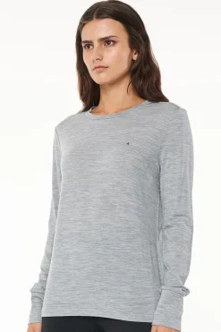 MERINO LS LANEWAY TEE GREY MARLE