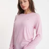 MERINO LS LANEWAY TEE PALE ROSE