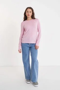 MERINO LS LANEWAY TEE PALE ROSE
