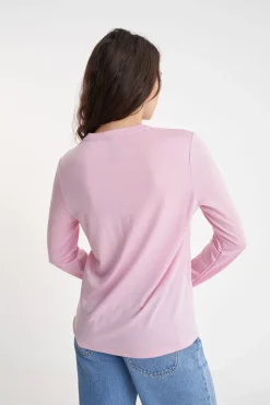 MERINO LS LANEWAY TEE PALE ROSE