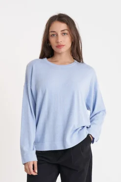 MERINO NEVE CREW HAZY BLUE