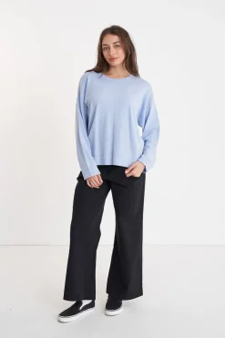 MERINO NEVE CREW HAZY BLUE