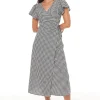 MILA SOLSTICE WRAP DRESS BLACK/CRÈME