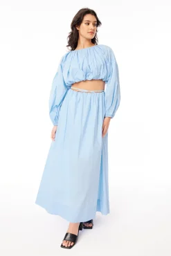 MONICA FLEUR BLOUSE MALIBU BLUE