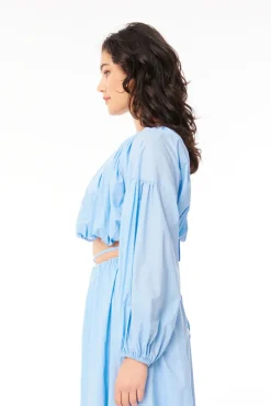 MONICA FLEUR BLOUSE MALIBU BLUE