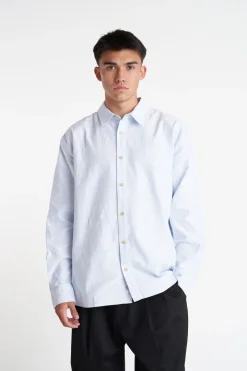 OXFORD LS SHIRT BLUE STRIPE