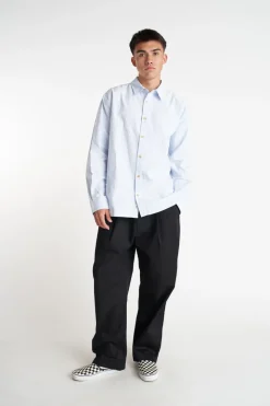 OXFORD LS SHIRT BLUE STRIPE