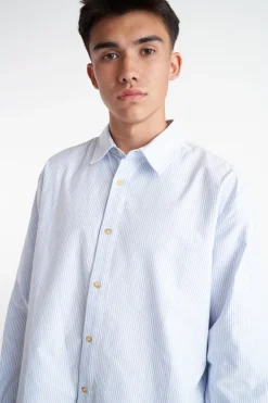 OXFORD LS SHIRT BLUE STRIPE
