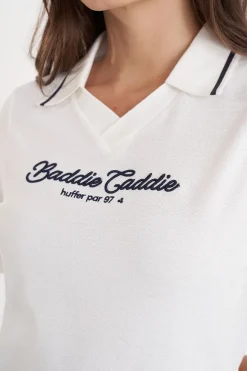 PIQUE SS POLO/BADDIE CHALK