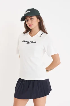 PIQUE SS POLO/BADDIE CHALK