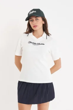 PIQUE SS POLO/BADDIE CHALK