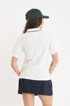 PIQUE SS POLO/BADDIE CHALK