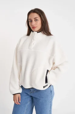POLAR FLEECE PULLOVER CHALK/BLACK