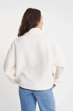 POLAR FLEECE PULLOVER CHALK/BLACK