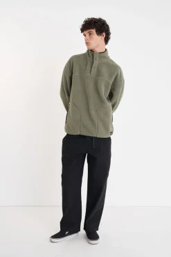 POLAR FLEECE PULLOVER KHAKI/BLACK