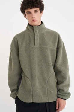 POLAR FLEECE PULLOVER KHAKI/BLACK