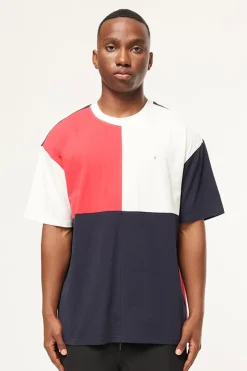 SEGMENT FREE TEE NAVY/RED