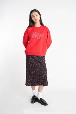 SLOUCH CREW 350/WITH A BOW CHERRY