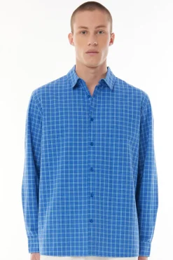 SPRING PLAID LS OG SHIRT BLUE HAZE