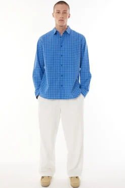 SPRING PLAID LS OG SHIRT BLUE HAZE