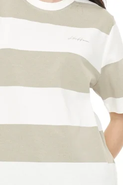 STRIPE RELAX TEE MOONROCK/CHALK