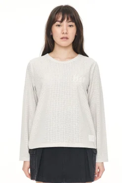 SUEDE MESH LS TEE MOONROCK