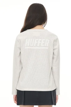 SUEDE MESH LS TEE MOONROCK