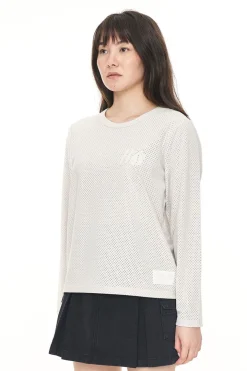 SUEDE MESH LS TEE MOONROCK