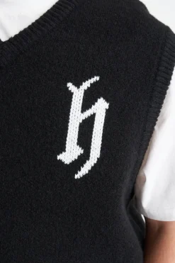 TEXTURA KNIT VEST BLACK