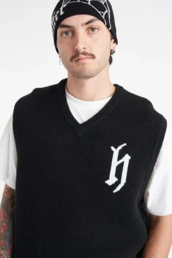 TEXTURA KNIT VEST BLACK