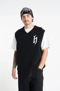 TEXTURA KNIT VEST BLACK