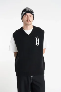 TEXTURA KNIT VEST BLACK