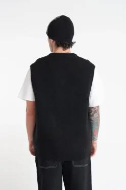 TEXTURA KNIT VEST BLACK