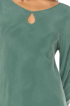 TWILIGHT LS KEYHOLE DRESS SAGE LEAF