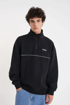 TWO TONE 1/4 ZIP BLACK