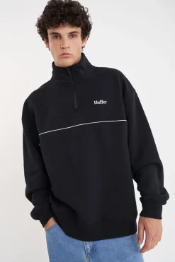 TWO TONE 1/4 ZIP BLACK