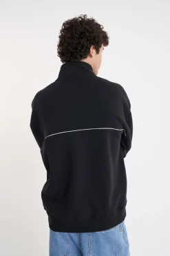 TWO TONE 1/4 ZIP BLACK