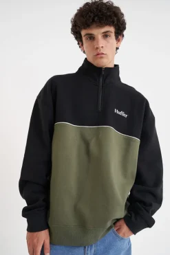 TWO TONE 1/4 ZIP KHAKI/BLACK