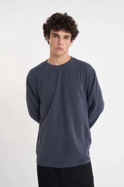 WAFFLE LS SUP TEE ASPHALT
