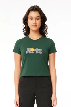 WMNS BABY TEE/GOOD MORNING EVERGREEN