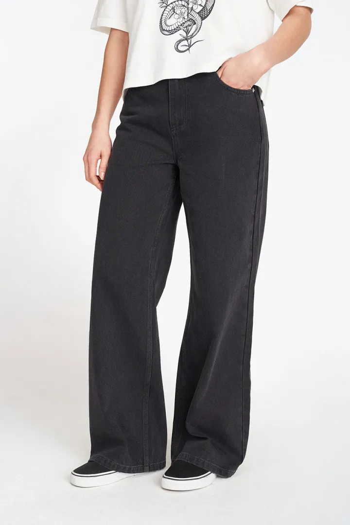 WMNS BAGGY DENIM JEAN BLACK WASH