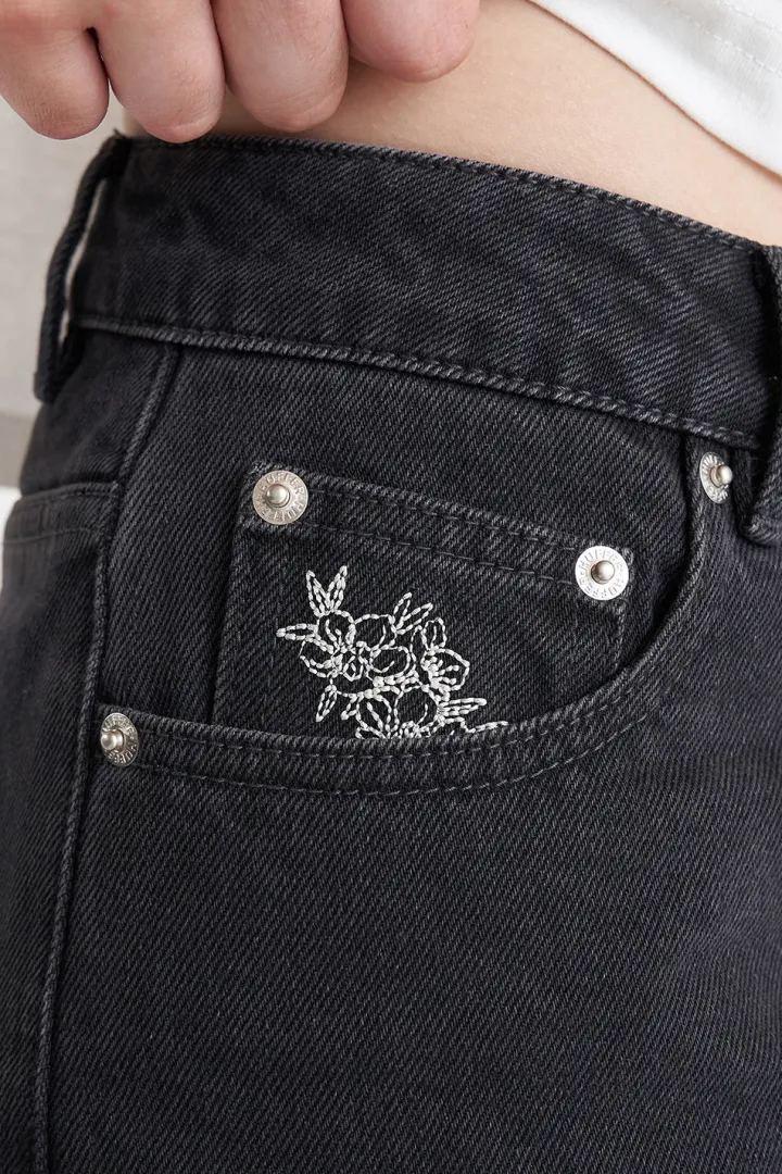 WMNS BAGGY DENIM JEAN BLACK WASH