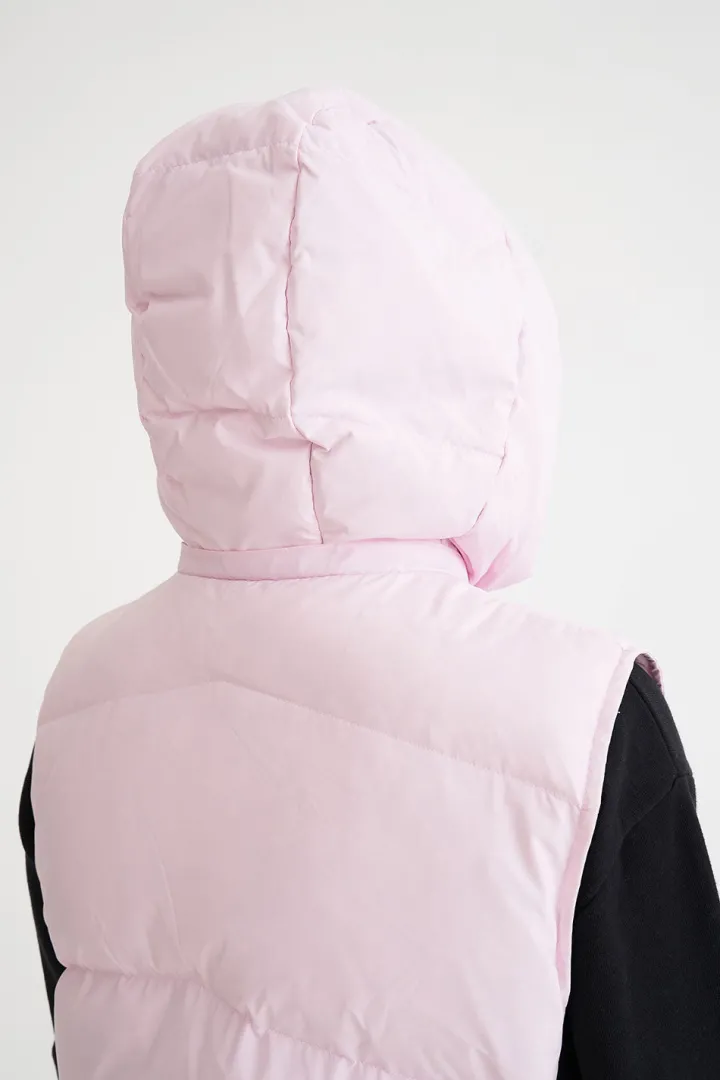 WMNS BLOCK DOWN VEST PEONY