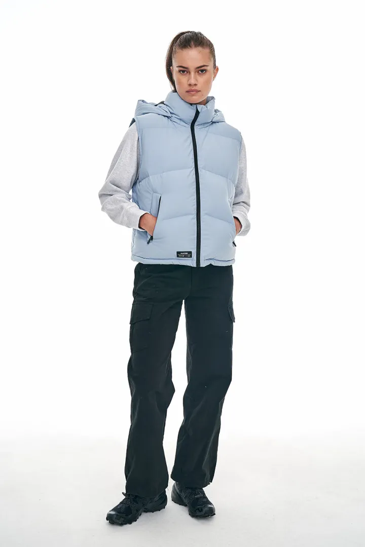 WMNS BLOCK DOWN VEST SMOKEY BLUE