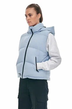 WMNS BLOCK DOWN VEST SMOKEY BLUE