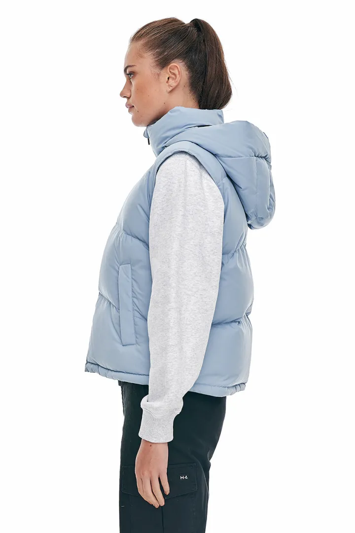 WMNS BLOCK DOWN VEST SMOKEY BLUE
