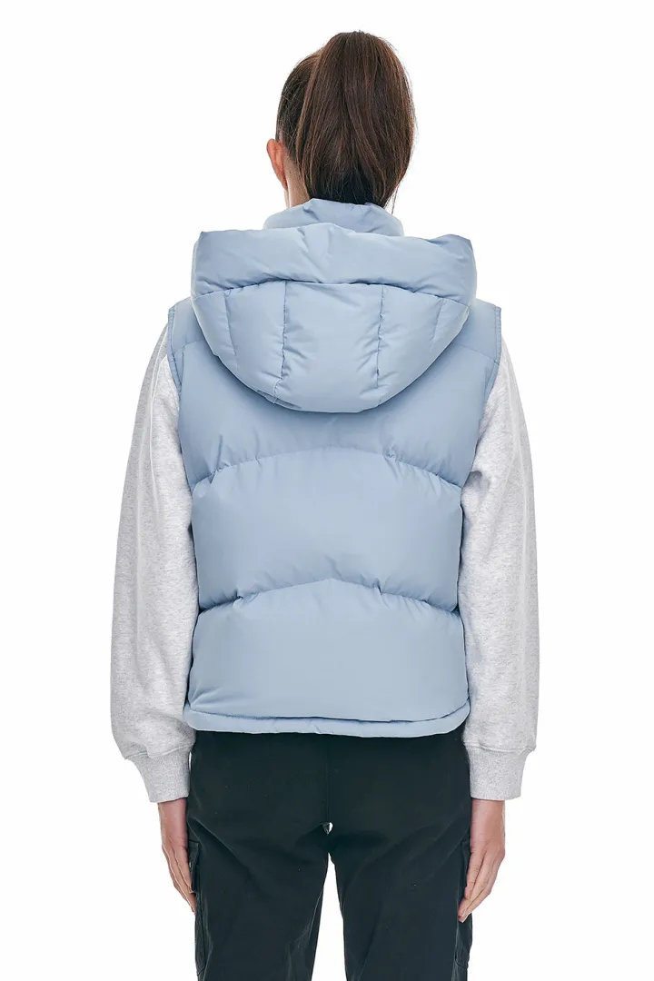 WMNS BLOCK DOWN VEST SMOKEY BLUE